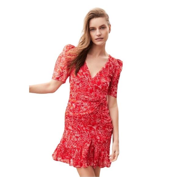 Parker Krislyn Red Silk Dress Size 6 - Picture 12 of 12